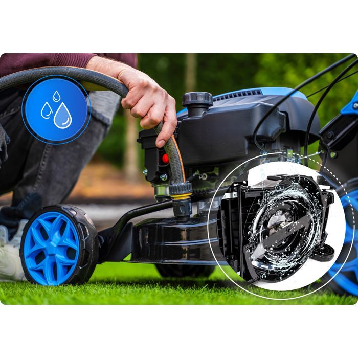 HEXWELT Tondeuse Thermique HW-KS-200 | 200cc | 5,1 CV | Lame 51 cm |Autotractée | Éjection bac 60 L et mulching | Hauteur réglable|