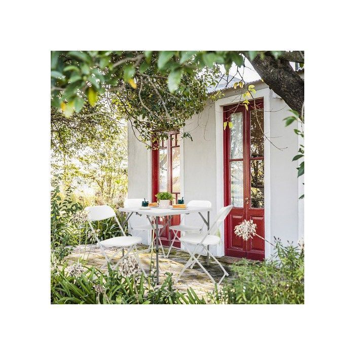 Lot de 2 chaises pliantes en plastique blanc, chaises pliantes portables pour jardin extérieur
