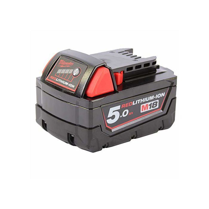 Milwaukee M18 B5 18V 5Ah RED LITHIUM Li-ion Battery - 2.5x Longer Runtime