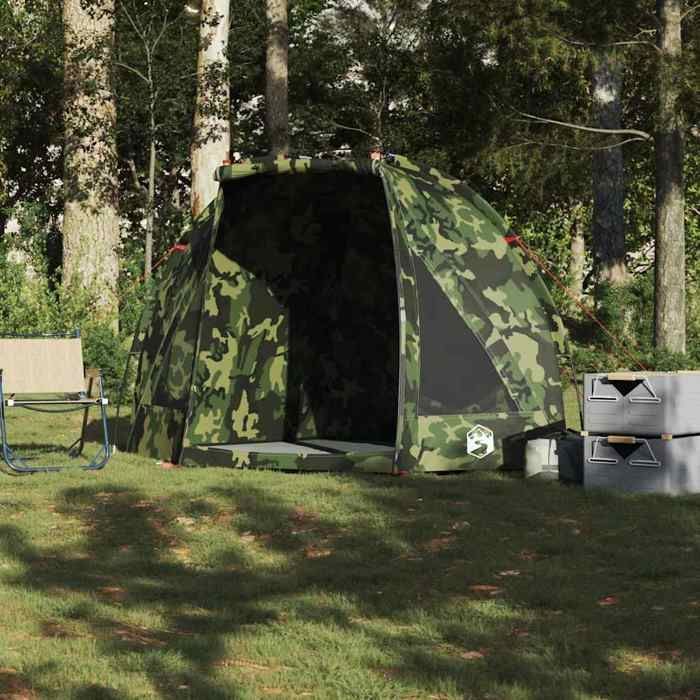 Tienda de pesca impermeable con estampado de camuflaje vidaXL 4009481