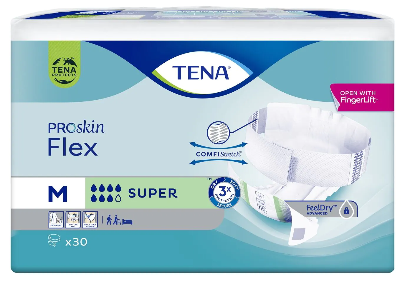 Tena Flex Proskin Super Pieluchomajtki Rozmiar M