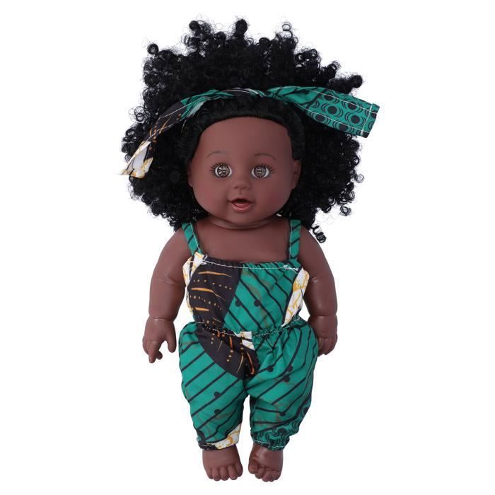 Poupée Reborn OMABETA 30 cm - Bébé africaine fille - Peau noire - Cheveux noirs - Jeux poupee Q12.042
