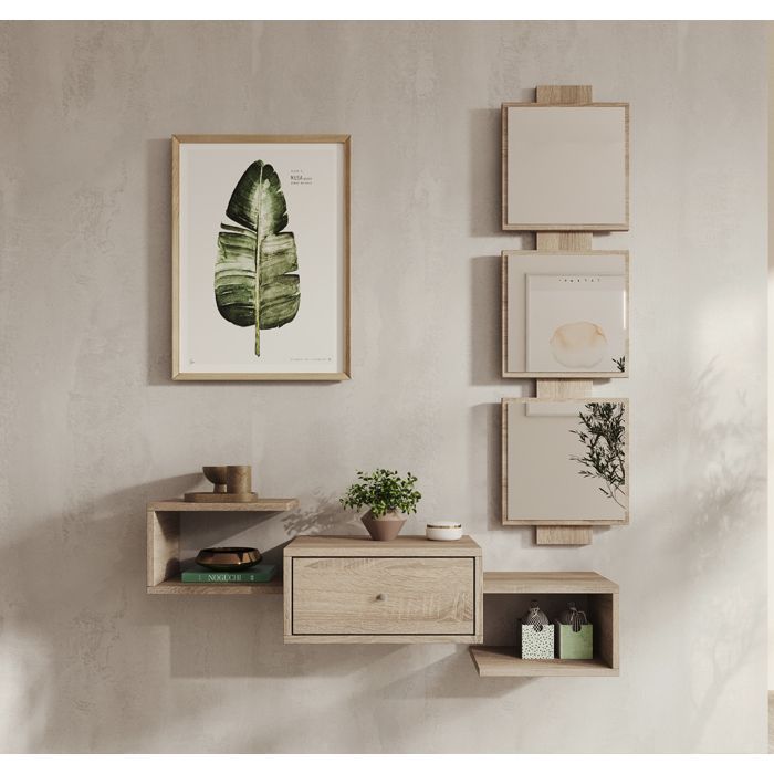 Entryway Furniture | 1 Drawer with Mirror | Entryway Console | Sonoma Finish | W 99.5 x D 22 x H 145 cm | Neo Model