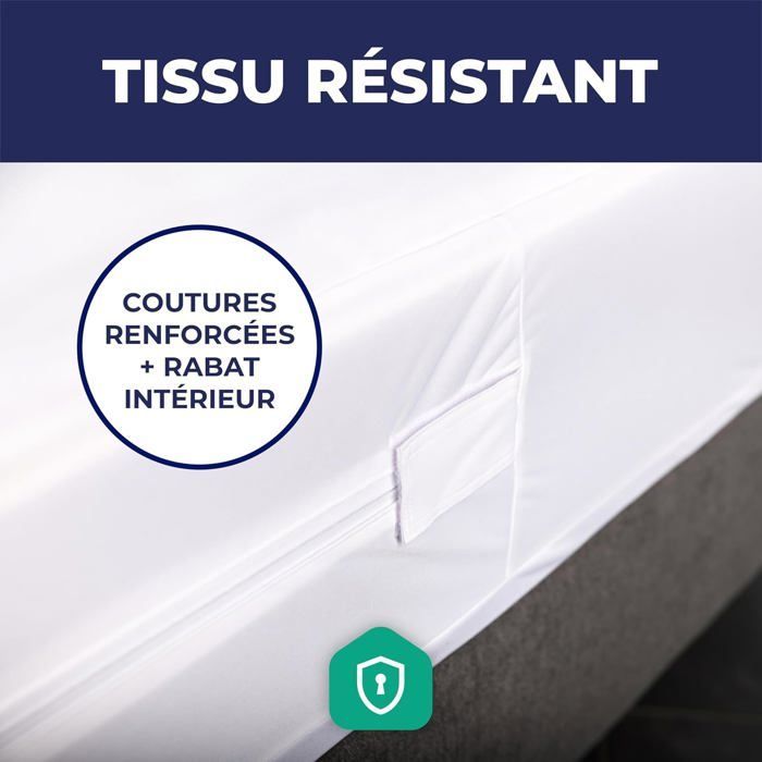 Housse de matelas anti-punaises - SWAPY - Anti-punaises de lit - Imperméable - Protection intégrale sur 6 faces