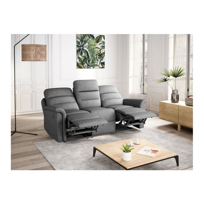 RELAXXO - Conjunto de sofá reclinável manual de 3 + 2 lugares em tecido