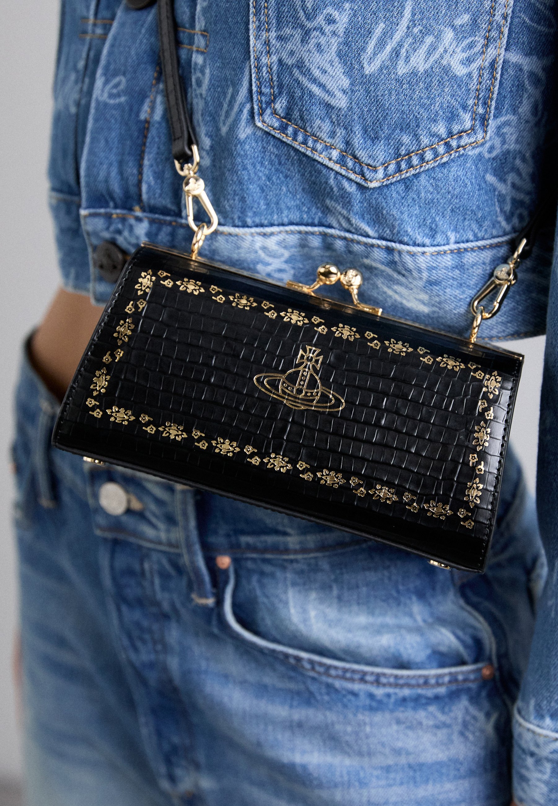 Vivienne Westwood DOLL FRAME PURSE - Geantă de mână - neagră