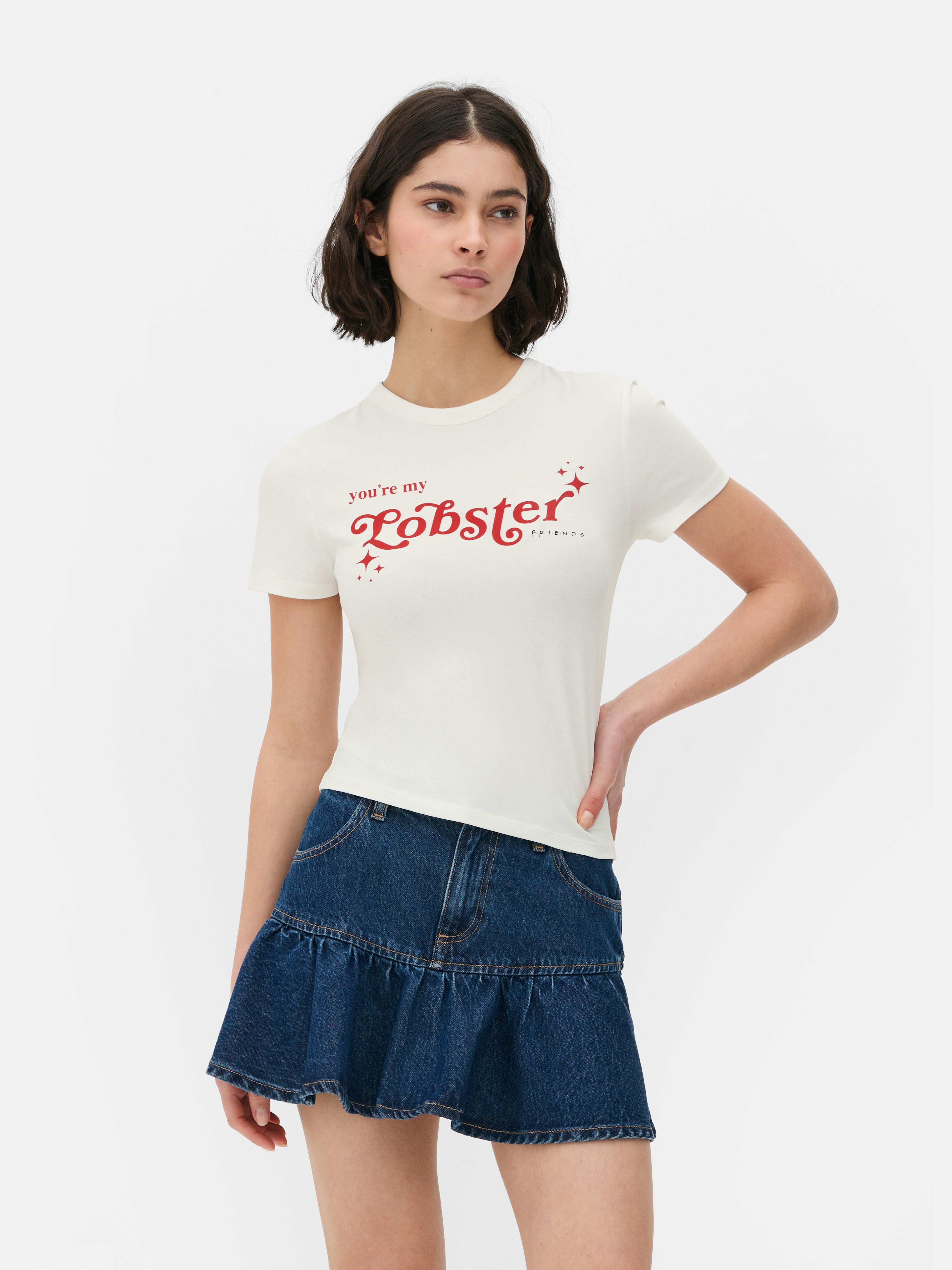 Tricou pentru bebeluși cu citatul Lobster Friends Un tricou pentru bebeluși cu un imprimeu cu tematică Friends pe față
