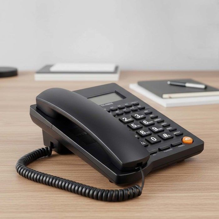 Téléphone Fixe Filaire Multifonction avec Écran LCD / Touches M1 à M10 Noir