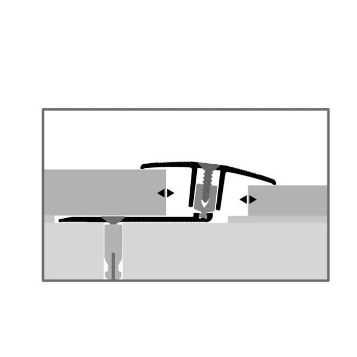 PROVISTON Profilé de compensation flexible Profilé pour parquet l 37 mm Compensation de H 7 - 17 mm L 900 mm Profilé en aluminium...