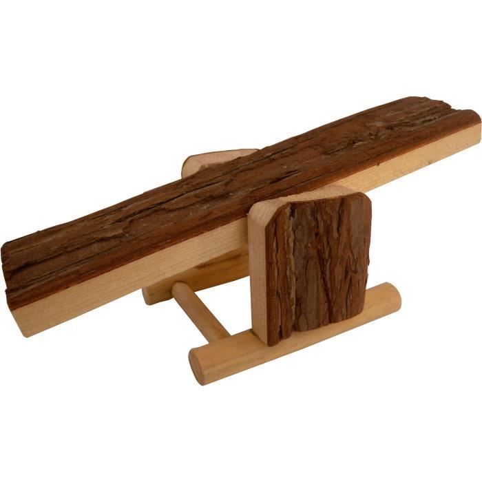 Accessoire rongeur - TYROL - Balançoire à bascule bois - 22 x 8,5 x 7 cm - Bois naturel