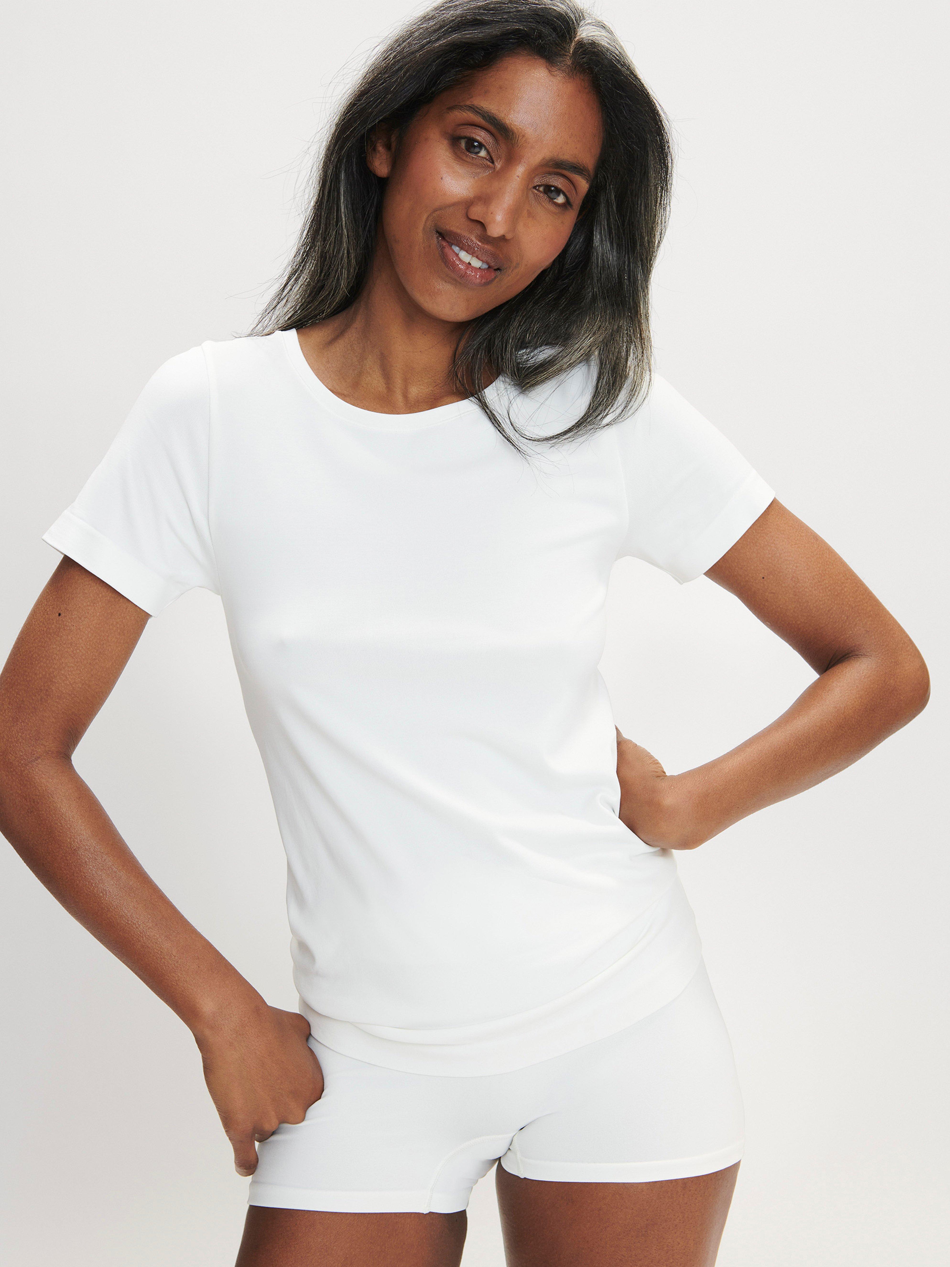 Klimakteriekläder – T-shirt – Femme Technique Blanc Léger