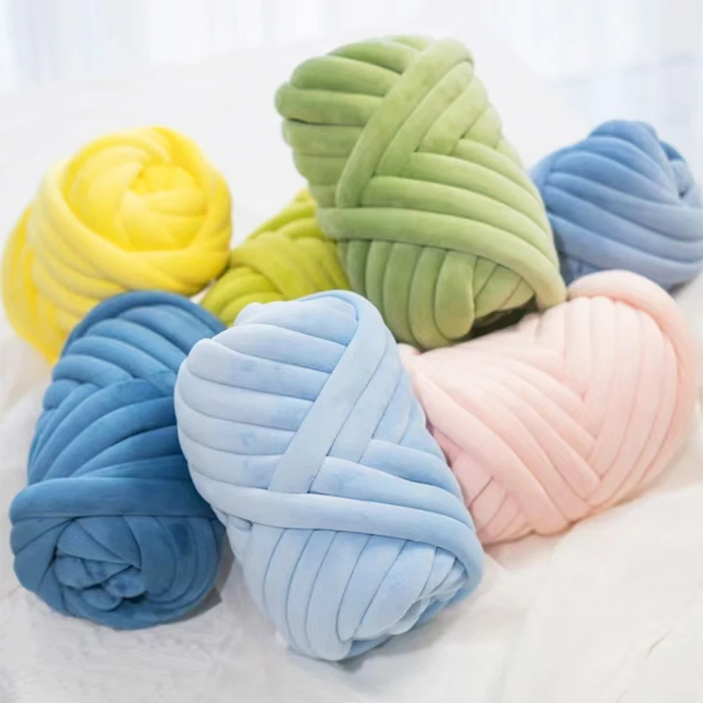 Fil de laine de coton épais Super Velvet 500 g, à âme épaisse, pour couvertures, bonnets, tricot et autres travaux manuels.