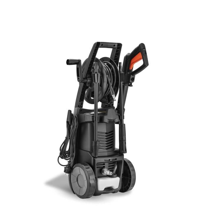 Hidrolimpiadora de alta presión FUXTEC FX-HDR1800 - 1800 W, 130 bar, 420 l/h, boquilla ajustable, manguera de 6 m, depósito de detergente