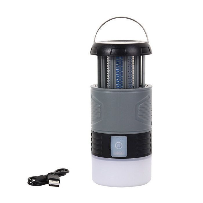 Lámpara solar portátil para camping - Repelente de mosquitos LED recargable por USB