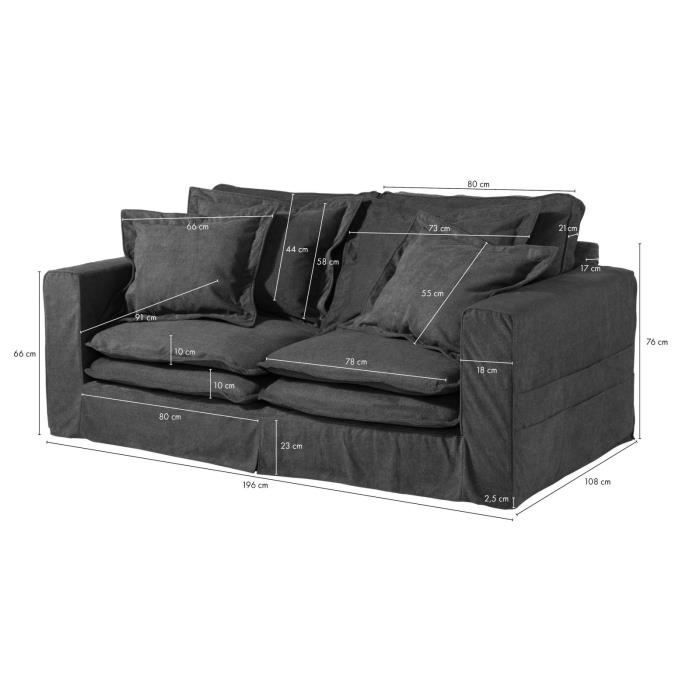 Canapé 3 places en polyester beige KINGSTON