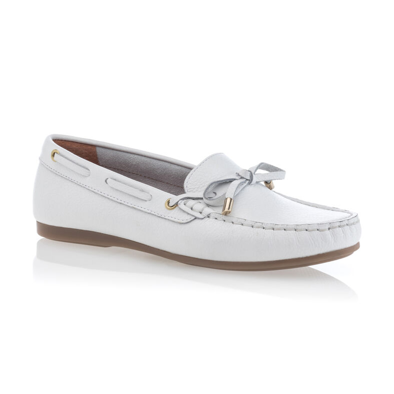 Weiße Damen-Loafer/Bootsschuhe