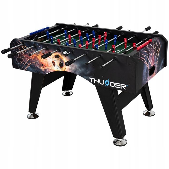 THUNDER Indoor Folding Foosball Table FIREBALL | For Children | 140 x 74 x 88cm | Black