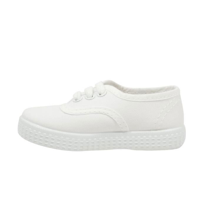 Tênis infantil - VICTORIA - 6613 Branco - Lona - Cadarços - Sola de borracha