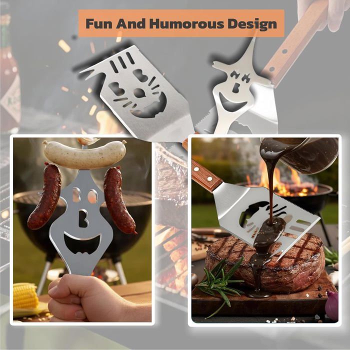 kit Barbecue ustensiles Multifonctions 2 pièces - spatule Barbecue et Barbecue fourchettes,Accessoires Barbecue créatifs,Cadeau