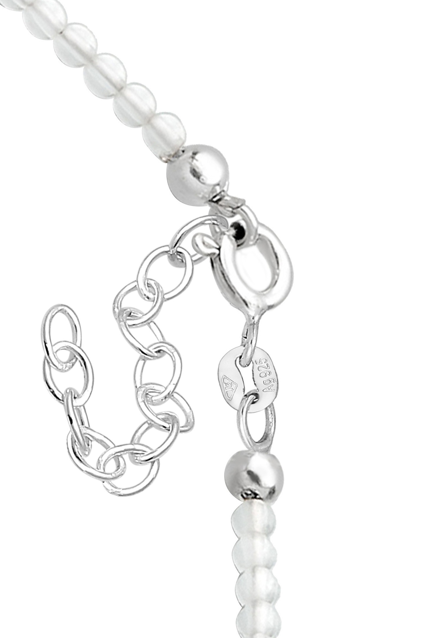Elli Femme Pendentif Étoile avec Cristal de Roche et Perles de Verre en Argent Sterling 925
