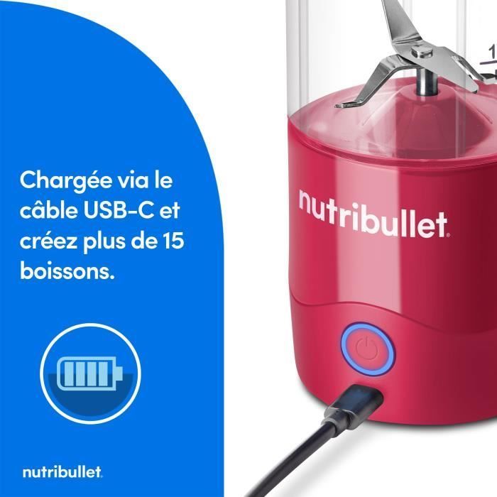 Draagbare blender - NUTRIBULLET - NBP003MA - 100 W - 475 ml beker - BPA-vrij - Magenta