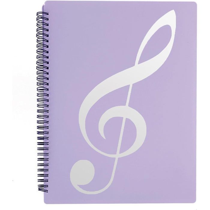A4 Music Sheet Binder - 60 Spiral-Bound Pages, Purple - Allows Direct Annotation