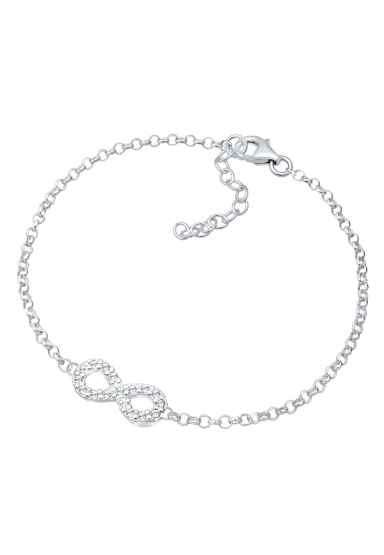 Elli Femmes symbole de l'infini avec cristaux en argent sterling 925 plaqué or rose