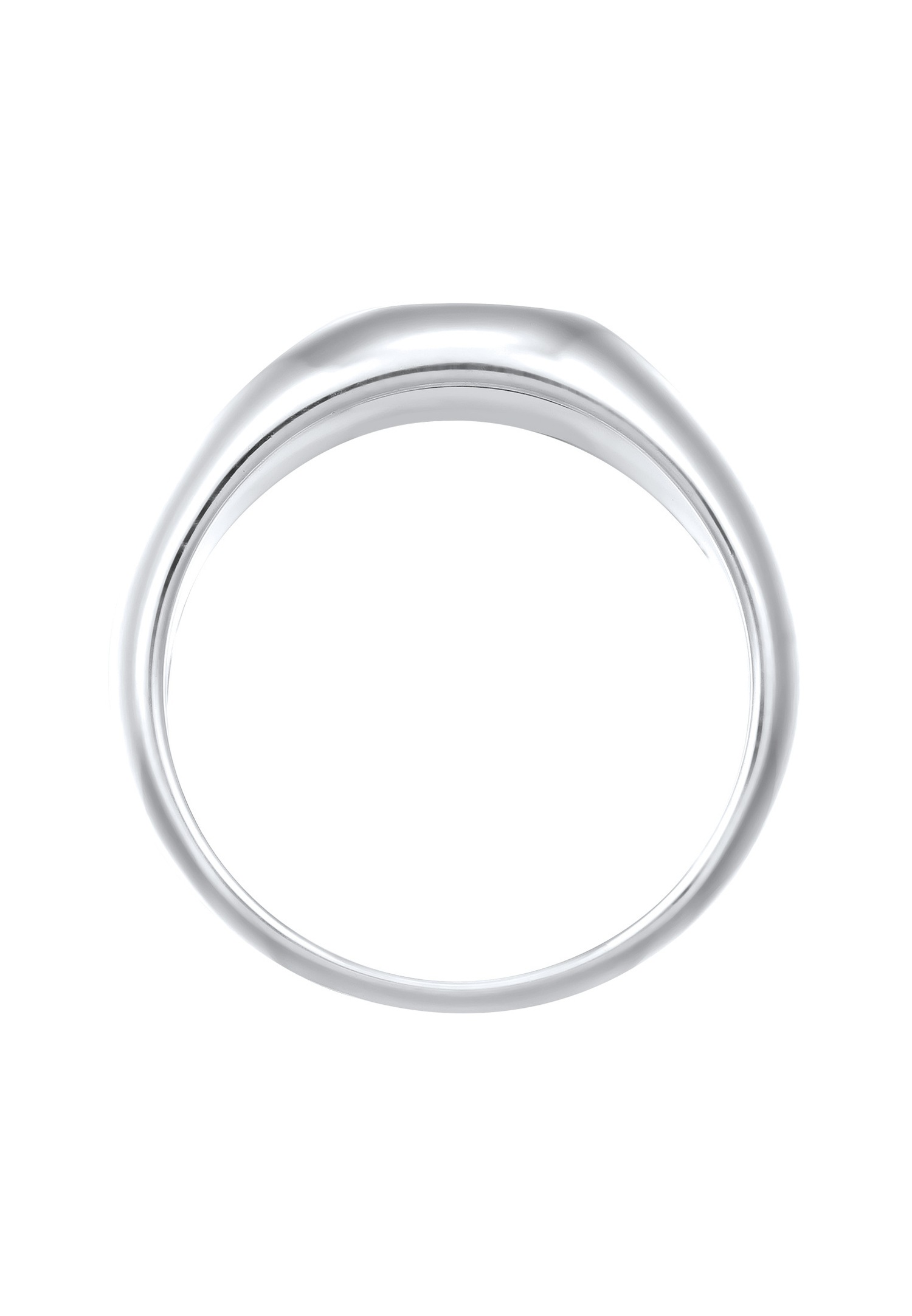 KUZZOI Kuzzoi Bague Chevalière Hommes Émail Noir Argent Sterling 925 Party / Nouvel An