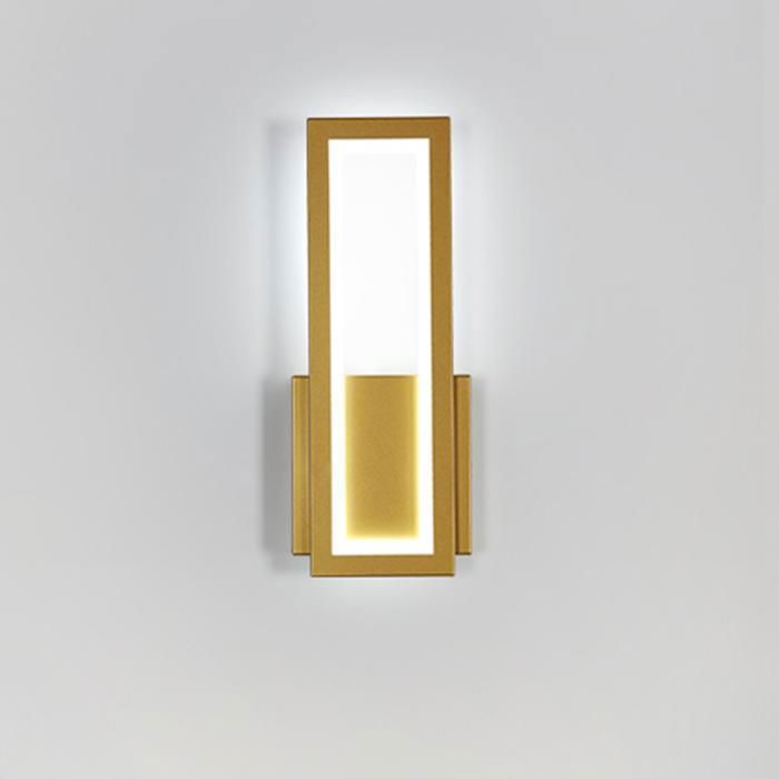 DELIPOP Applique Murale LED Intérieure 12W 6500K – Design Moderne Rectangulaire Doré – Luminaire Intérieur Salon Chambre Couloir