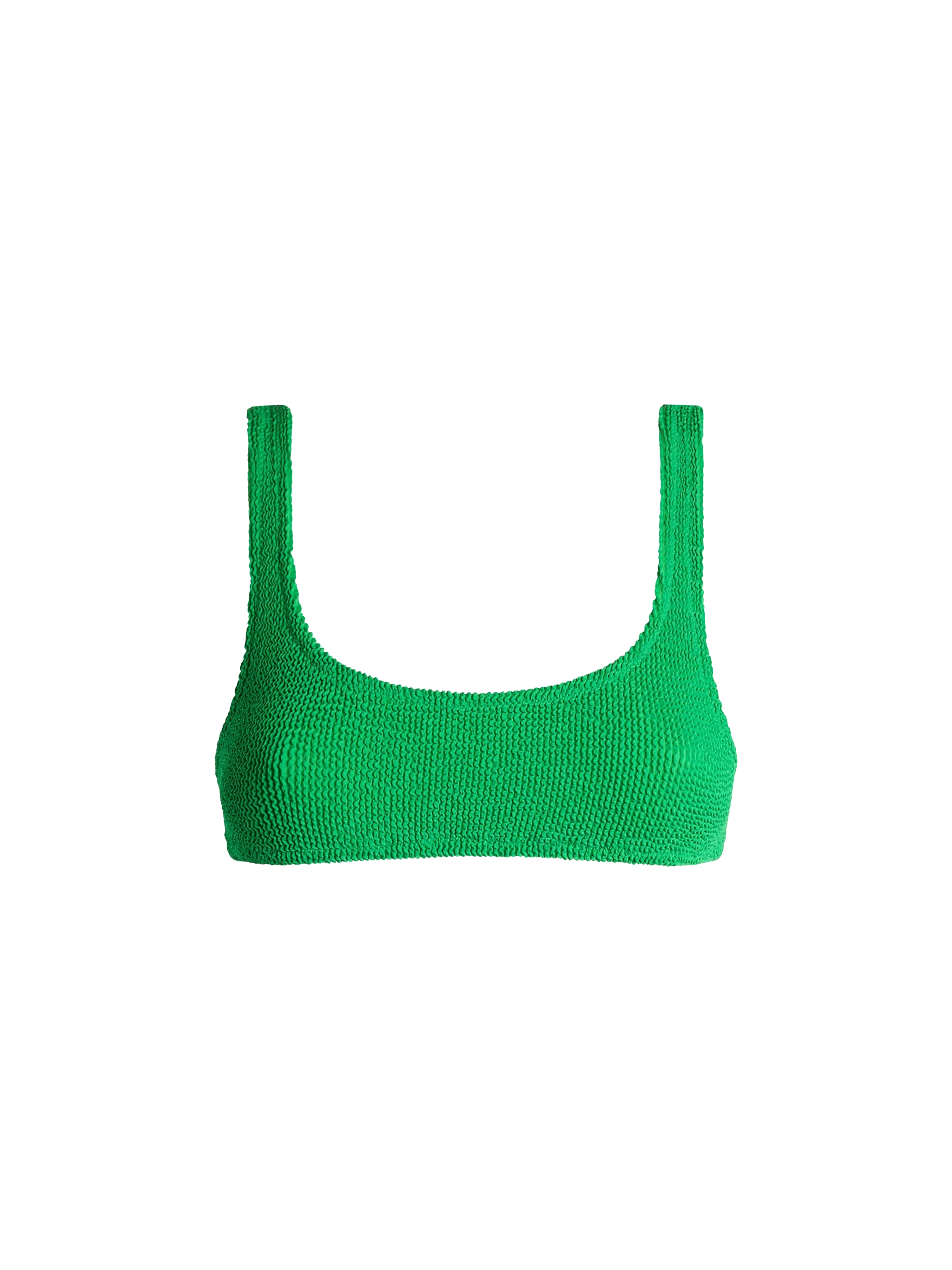 Naima Bralette Top | Groen met kreukeleffect | Medium dekking | Verstelbare pasvorm | Meerdere maten | 90% Polyamide, 10% Elastaan | MC2 Saint Barth