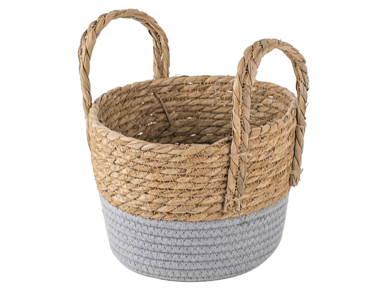 Kosz naturalny pleciony z uszami S 23 cm