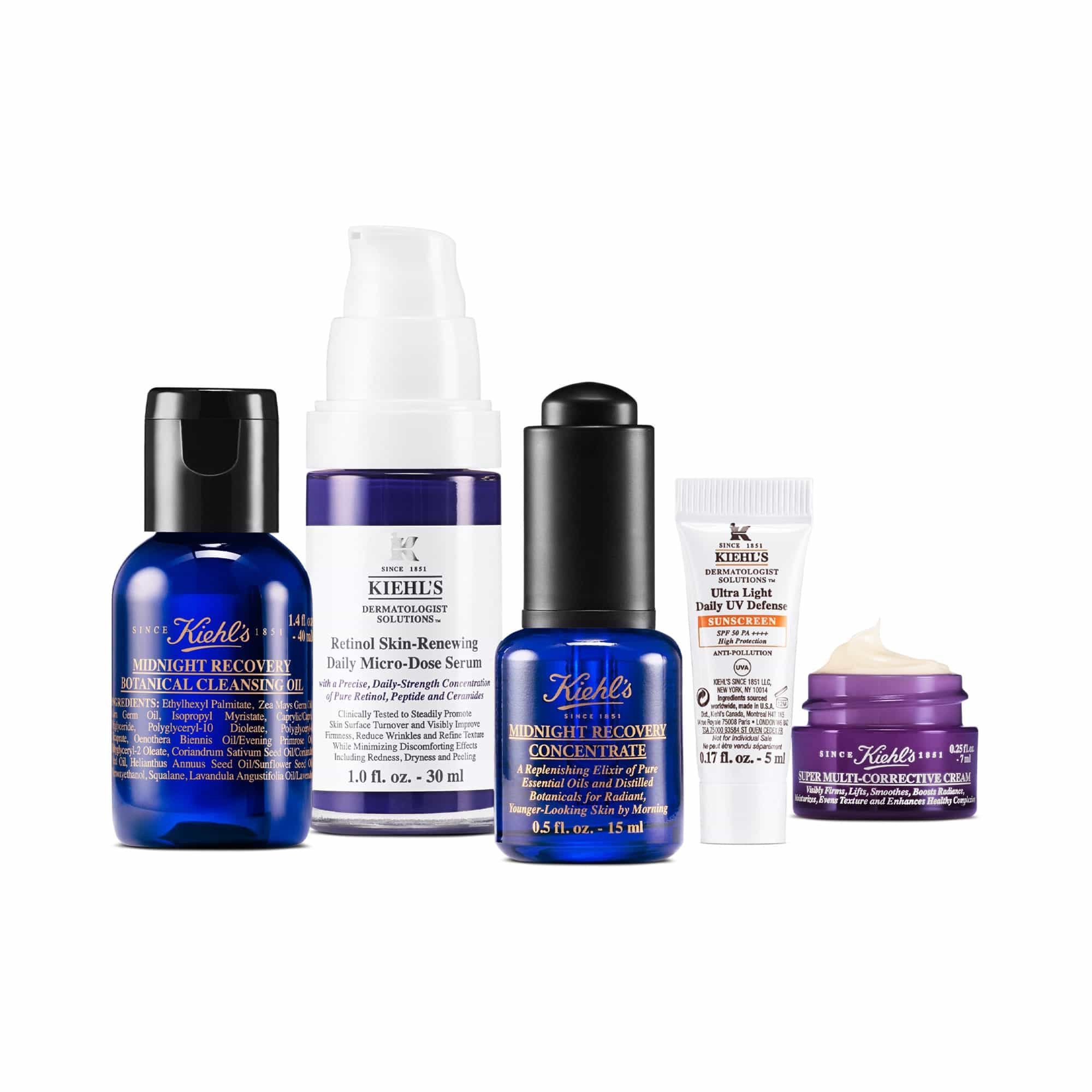 Darčeková sada Mighty Midnight Renewal: čistiace sérum, sérum proti starnutiu a UV ochrana Luxusné darčekové sady