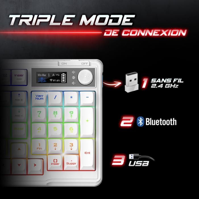 Gaming Keyboard - SPIRIT OF GAMER - K60 - Bluetooth Wireless - RGB Backlighting - 15 RGB Effects