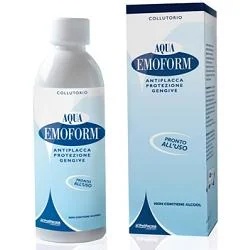 EMOFORM Aqua Emoform mondspoeling tegen tandplak, alcoholvrij, 300 ml, voor bescherming van het tandvlees