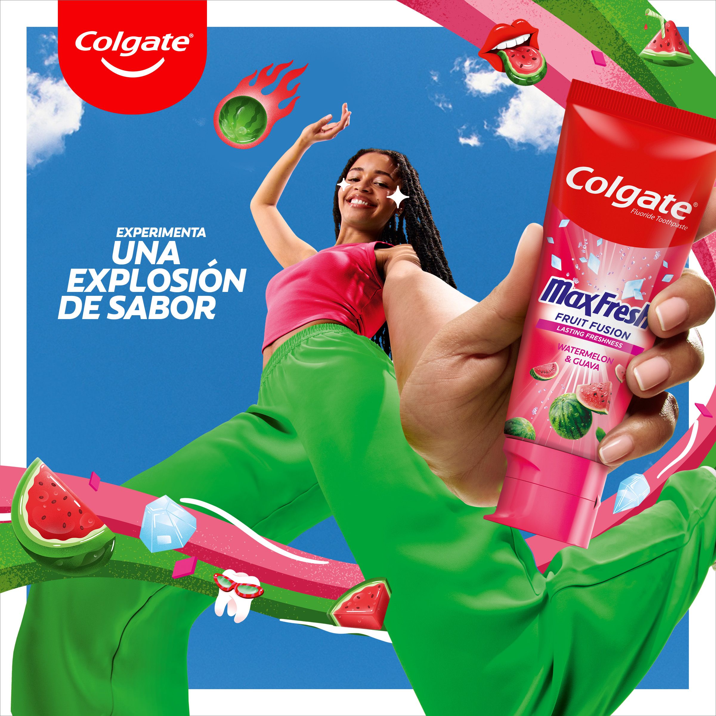 Colgate Max Fresh Fruit Fusion pasta za zube s okusom lubenice i guave Paste za zube i paste za zube