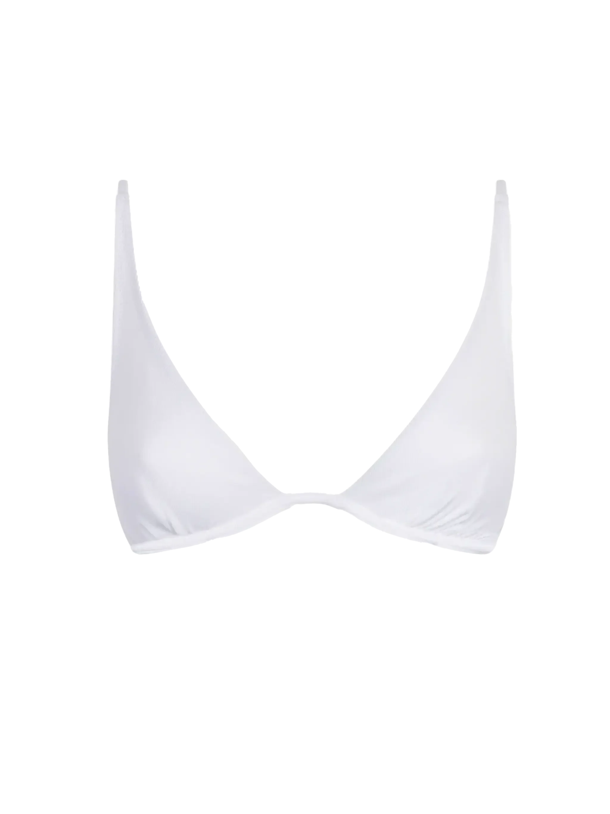 Top blanco de canalé con escote en V y aros