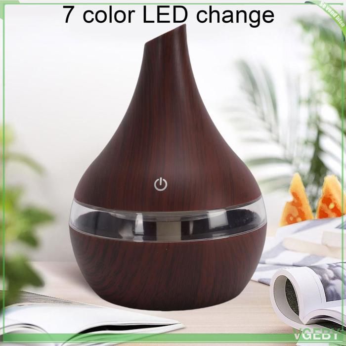 Diffusore di aromaterapia - FAFEICY - 300 ml - USB - 7 colori LED - Design in bambù