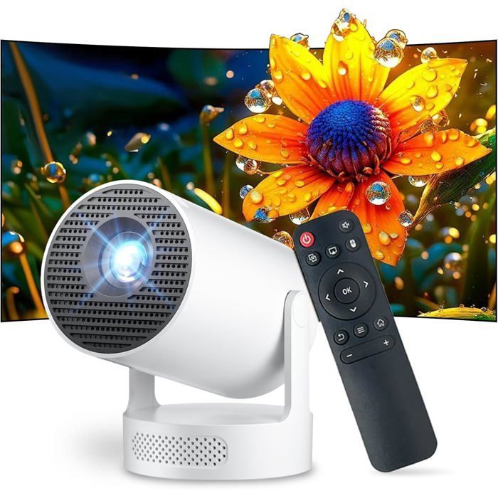Proyector portátil TRAHOO - Compatible con 4K y 1080P - WiFi 6 - Bluetooth 5.4 - Android 14.0