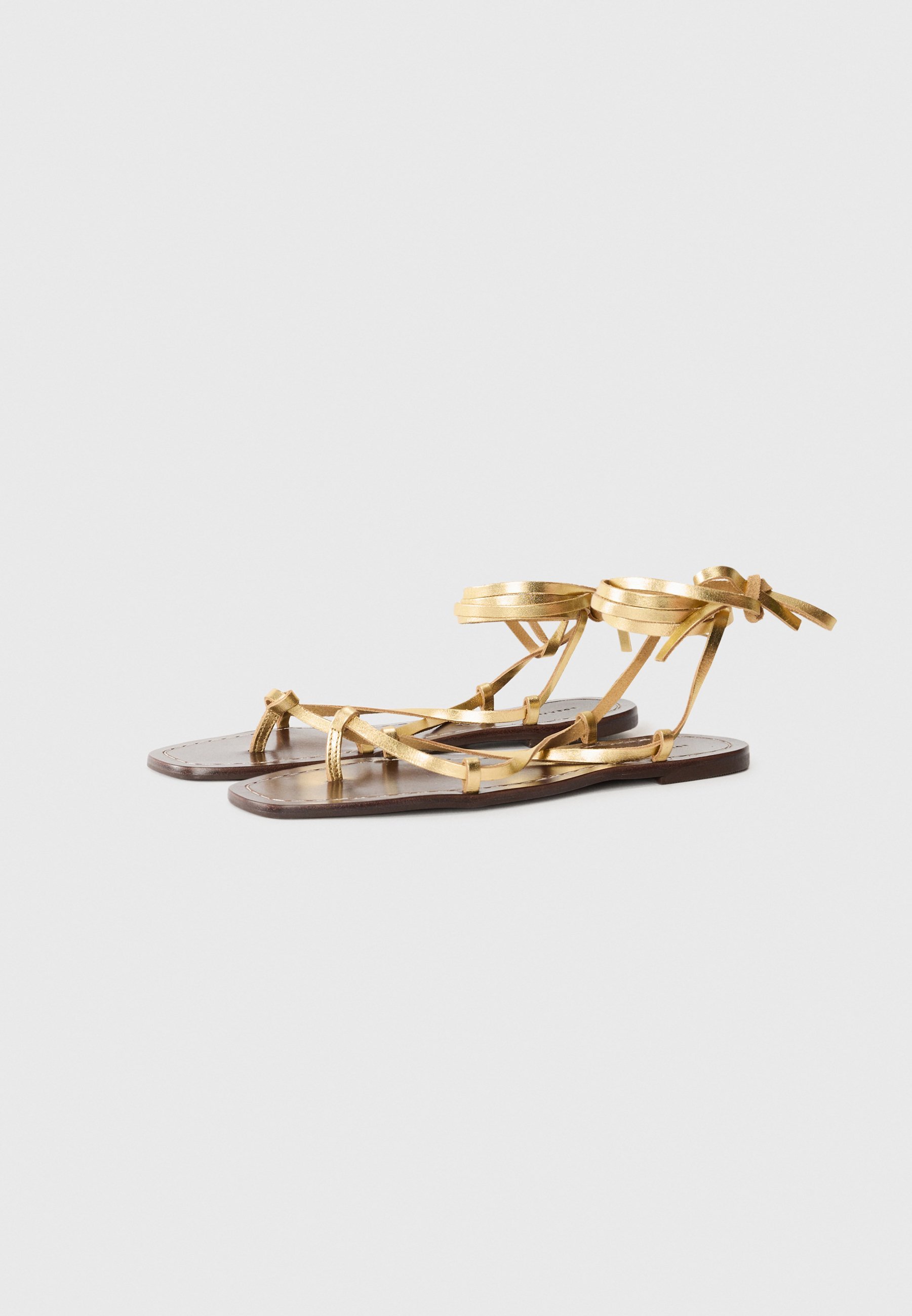 Loeffler Randall LIANNA - T-band sandalen - goudkleurig/espresso