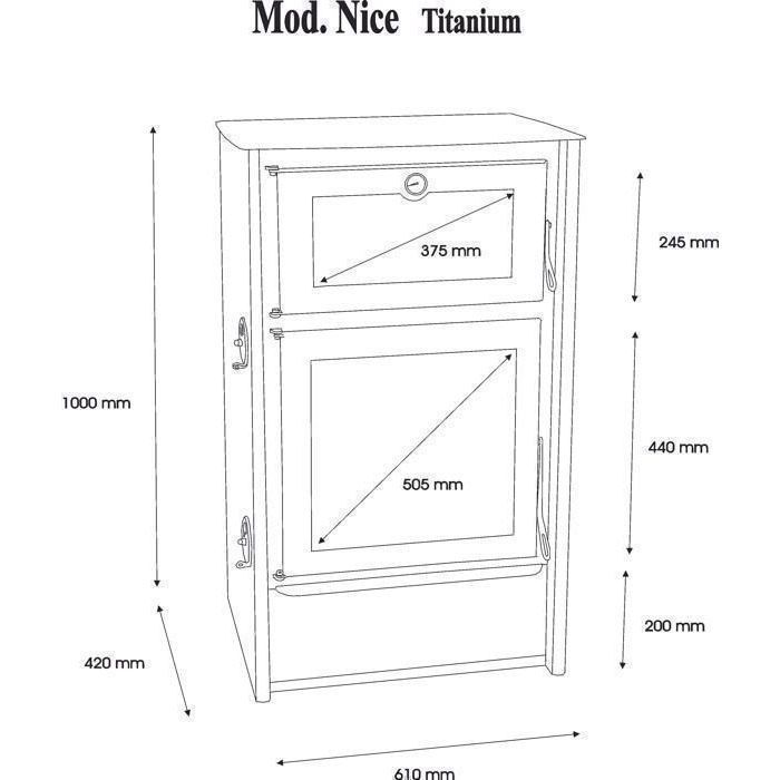 PANADERO Nice Titanium 11 kW wood-burning stove
