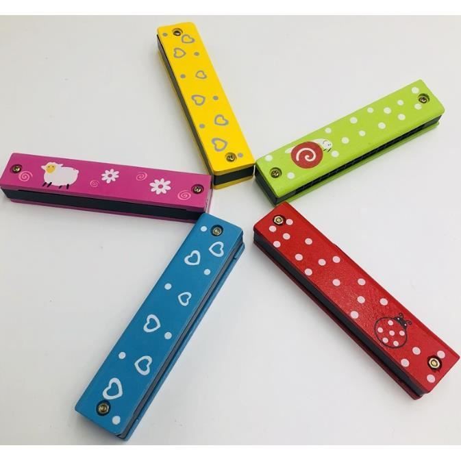 Armónica de juguete de madera con luces para niños, instrumento musical para alumnos y profesores de preescolar.