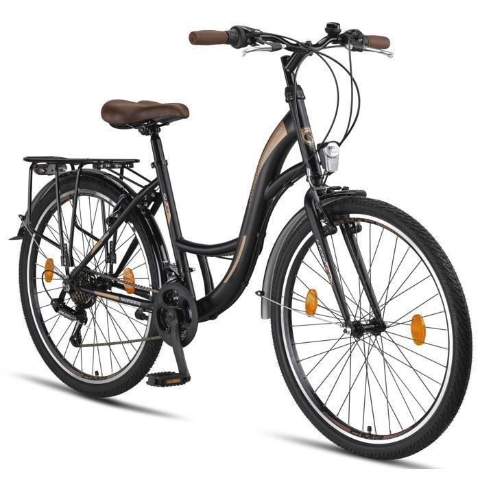 Unicorn Bike Stella Premium City Bike – Comfortable Dutch Bike, (Black 26)