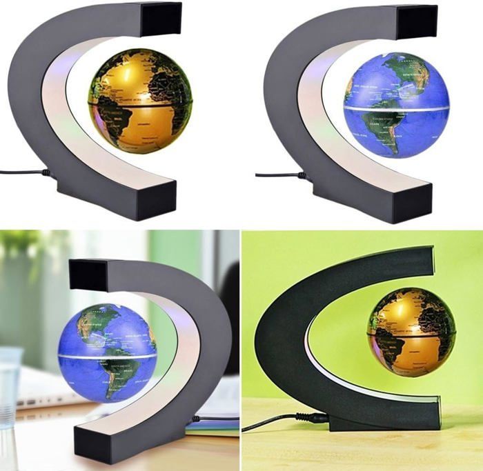 Globo magnético flutuante iluminado com LED para decoração de casa e escritório PZCC