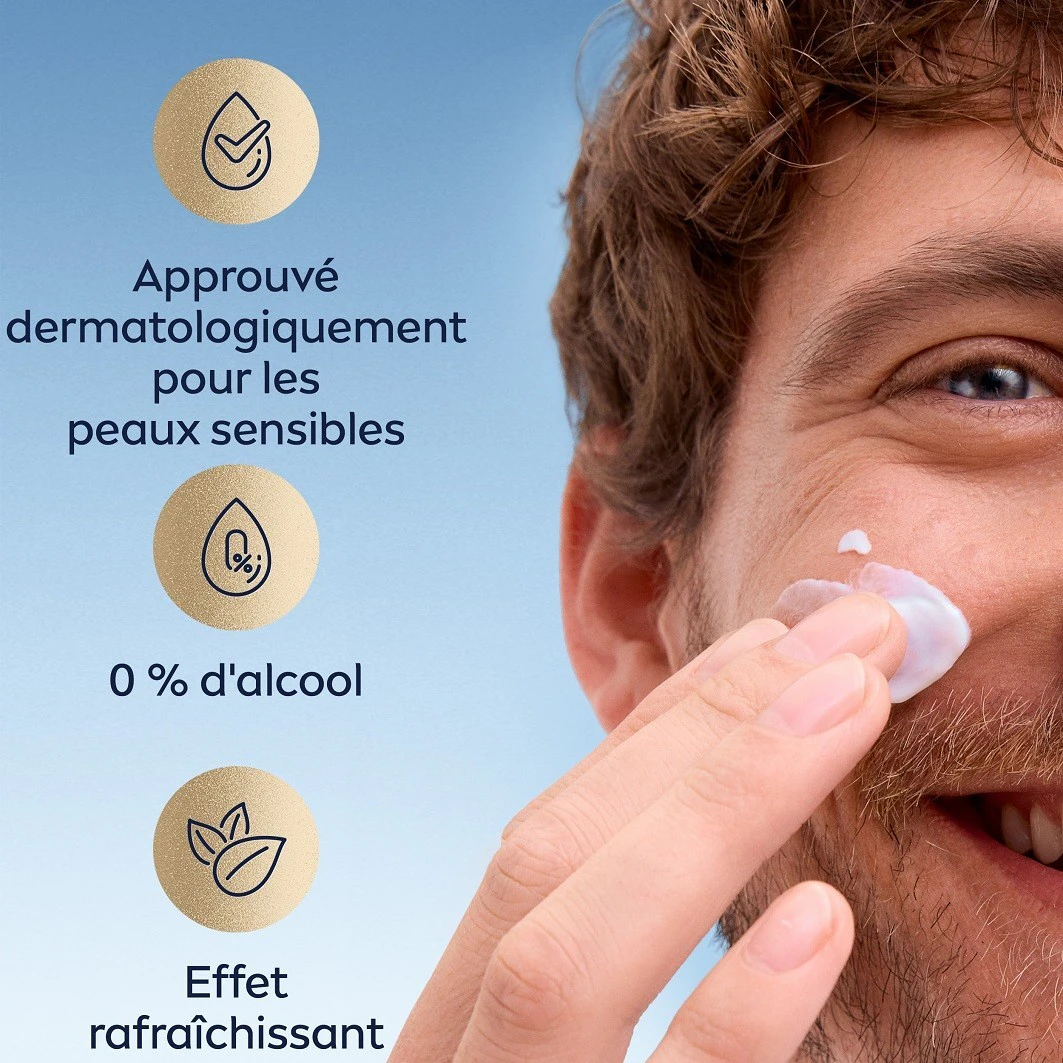 NIVEA Gel-crème visage et barbe courte peaux sensibles