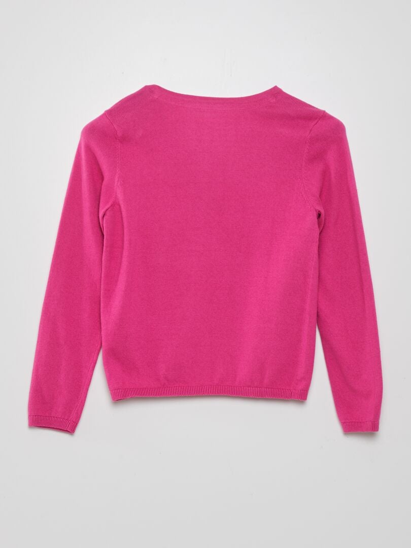 Fijngebreid vest - ROZE