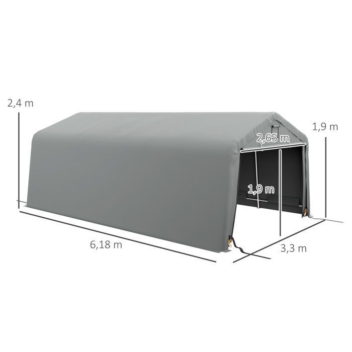 Tente garage carport PORTOS gris