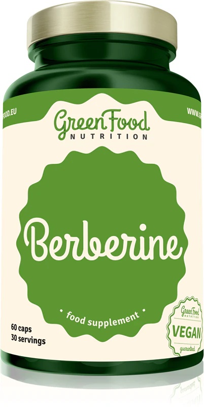 Kapsule prehranskega dopolnila GreenFood Nutrition Berberin za razstrupljanje telesa