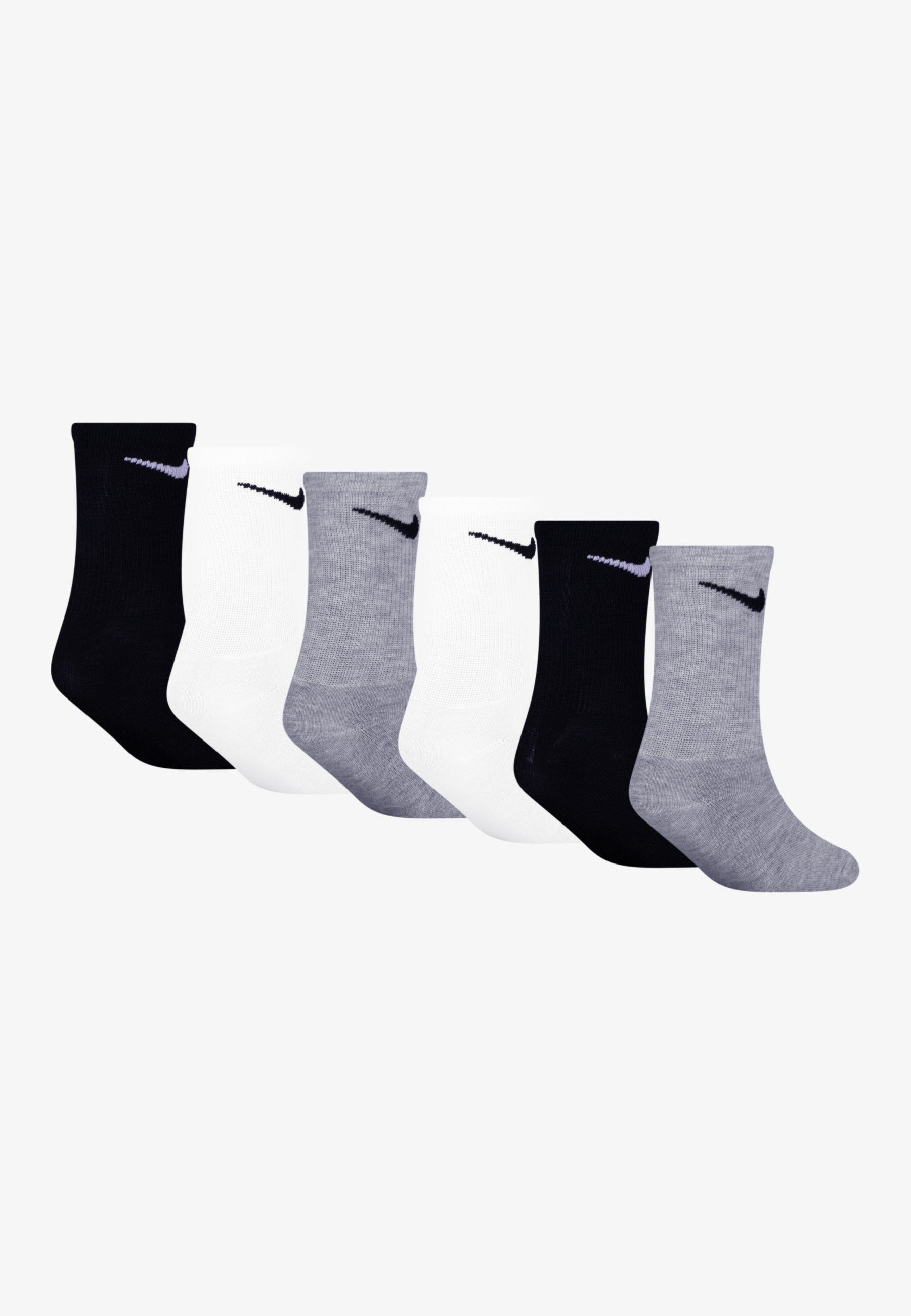 Nike Sportswear BASIC CREW 6 PACK - Skarpetki - białe/ciemnoszare melanżowe