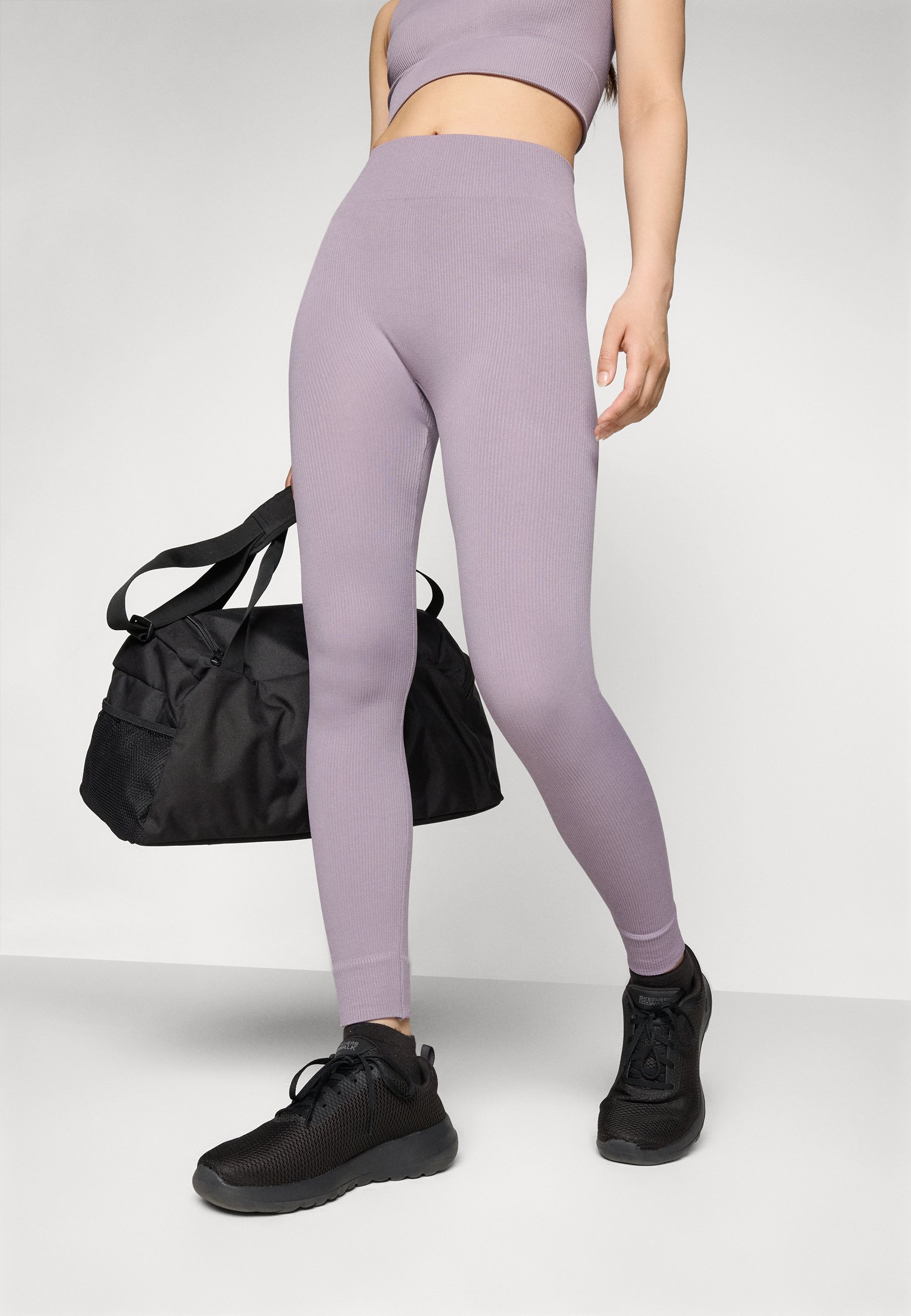 ONLY Play ONPJAIA LIFE SEAM - Leggings - grijze ribbels