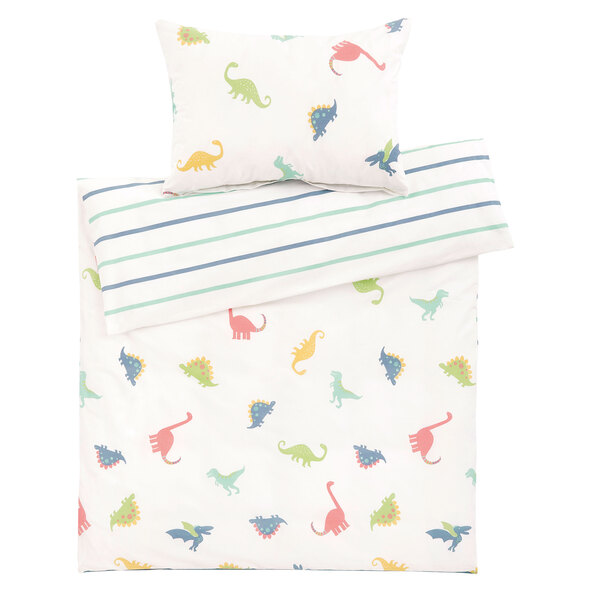 Percale peuterbeddengoedset met dinosaurusmotief